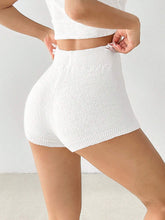 PETITE Solid Color High Waist Drawstring Casual Sweater And Shorts Set